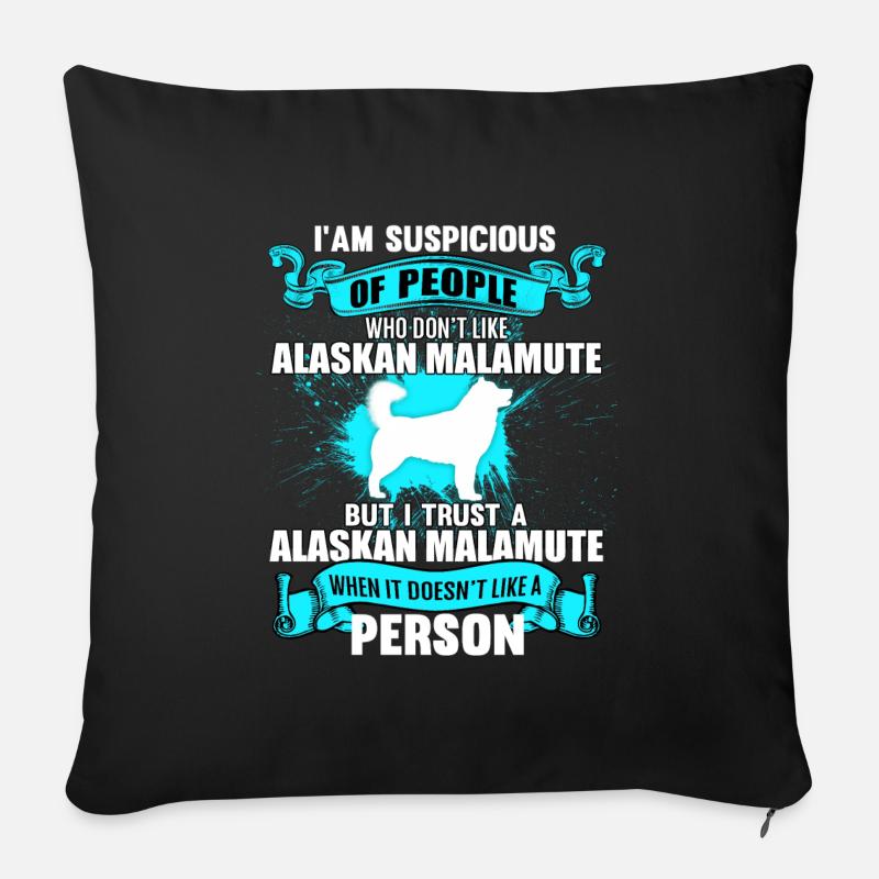 Alaskan Malamute - Sofakissenbezug 45 x 45 cm - Schwarz