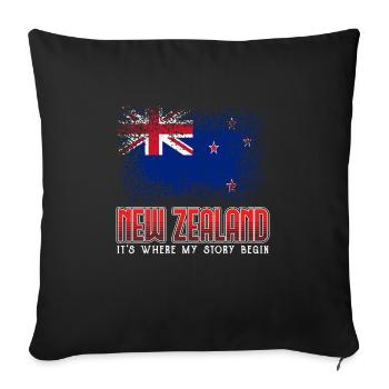 New Zealand - Sofa pillowcase 17,3'' x 17,3'' (45 x 45 cm) - black - Front