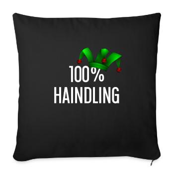 100 Prozent Haindling Joker Cap - Sofakissenbezug 45 x 45 cm - Schwarz - Vorne
