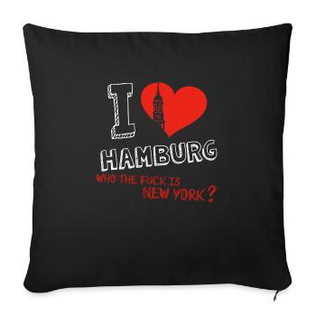 I Love Hamburg - Sofakissenbezug 45 x 45 cm - Schwarz - Vorne