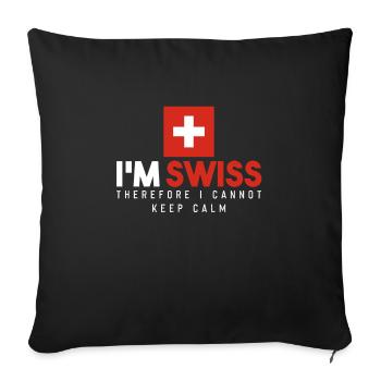 Switzerland - Sofa pillowcase 17,3'' x 17,3'' (45 x 45 cm) - black - Front