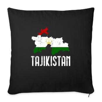 Tajikistan - Sofa pillowcase 17,3'' x 17,3'' (45 x 45 cm) - black - Front