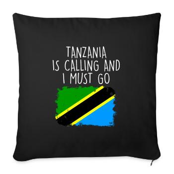 Tanzanie - Housse de coussin décorative 45 x 45 cm - noir - Devant