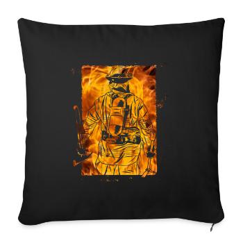 firefighter - Sofa pillowcase 17,3'' x 17,3'' (45 x 45 cm) - black - Front