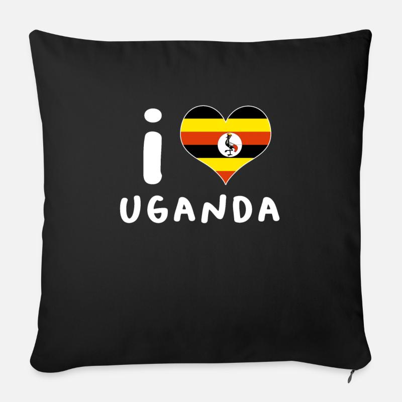 Uganda - Sofakissenbezug 45 x 45 cm - Schwarz