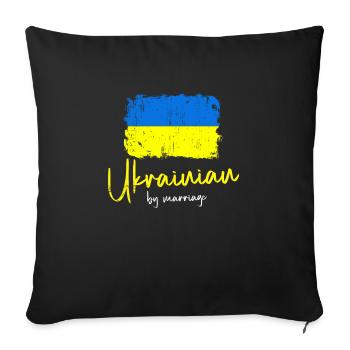 Ukraine - Sofa pillowcase 17,3'' x 17,3'' (45 x 45 cm) - black - Front