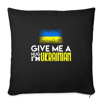 Ukraine - Sofa pillowcase 17,3'' x 17,3'' (45 x 45 cm) - black - Front