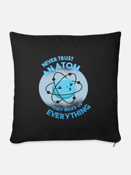 Atom Wissenschaft - Sofakissenbezug 45 x 45 cm - Schwarz