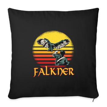 Falkner Falknerei Beizjagd Greifvogel Greif - Sofakissenbezug 45 x 45 cm - Schwarz - Vorne
