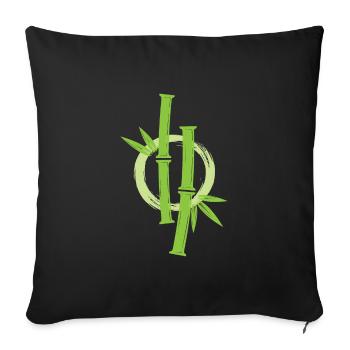 Bamboo Japanese Enso Circle - Sofa pillowcase 17,3'' x 17,3'' (45 x 45 cm) - black - Front
