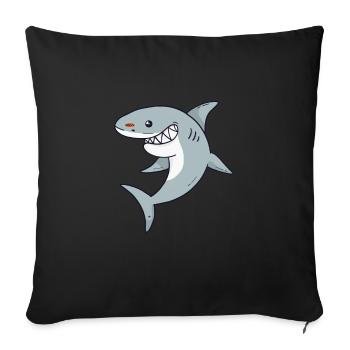 big shark cool shark lover - Sofa pillowcase 17,3'' x 17,3'' (45 x 45 cm) - black - Front
