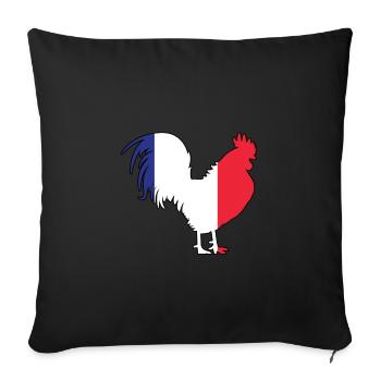 French rooster - Sofa pillowcase 17,3'' x 17,3'' (45 x 45 cm) - black - Front