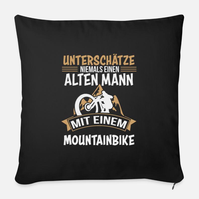 Mountainbike Mountainbiken Mountainbiker MTB - Sofakissenbezug 45 x 45 cm - Schwarz
