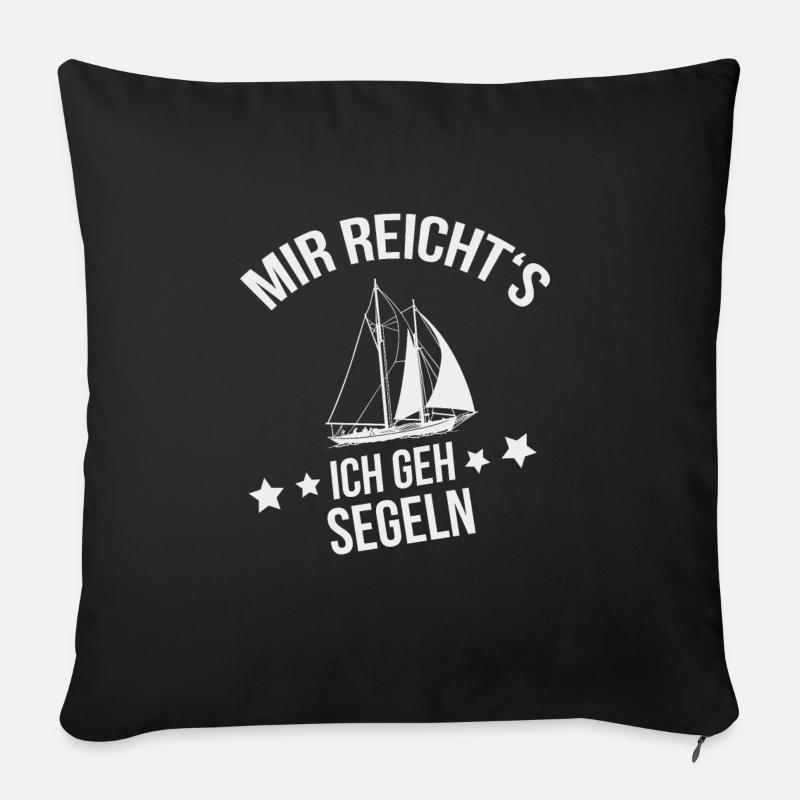 Segelboot Segelschiff Segeln Kapitän - Sofakissenbezug 45 x 45 cm - Schwarz