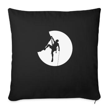 Escalade grimpeurs bloc rochers - Housse de coussin décorative 45 x 45 cm - noir - Devant