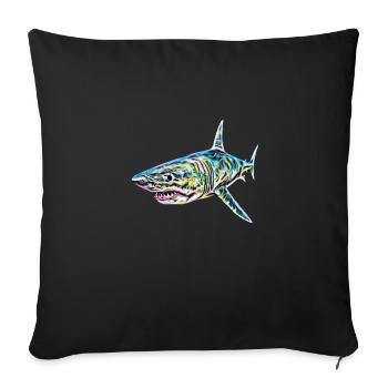 Shark - Sofa pillowcase 17,3'' x 17,3'' (45 x 45 cm) - black - Front