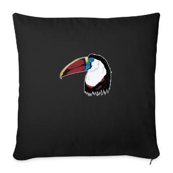 White-breasted toucan toucan bird - Sofa pillowcase 17,3'' x 17,3'' (45 x 45 cm) - black - Front