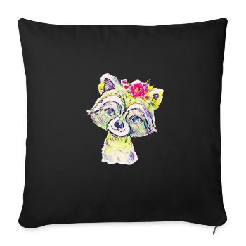 racoon - Sofa pillowcase 17,3'' x 17,3'' (45 x 45 cm) - black - Front
