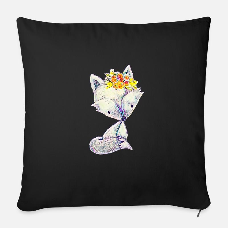 Fuchs - Sofakissenbezug 45 x 45 cm - Schwarz