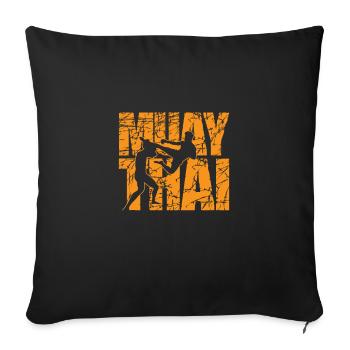 Combat de Muay Thai avec style - Housse de coussin décorative 45 x 45 cm - noir - Devant
