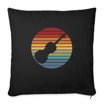 Cadeau violon violoniste - Housse de coussin décorative 45 x 45 cm - noir - Devant