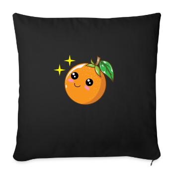 Mandarine Orange - Sofakissenbezug 45 x 45 cm - Schwarz - Vorne