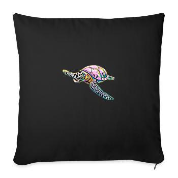 Sea turtle - Sofa pillowcase 17,3'' x 17,3'' (45 x 45 cm) - black - Front