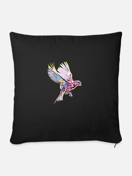 Vogel - Sofakissenbezug 45 x 45 cm - Schwarz