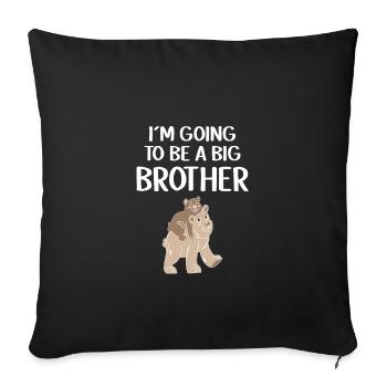Chemise cadeau grand frère - Housse de coussin décorative 45 x 45 cm - noir - Devant
