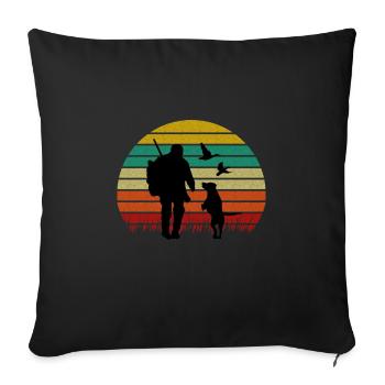 Jäger Hund Jagd - Sofakissenbezug 45 x 45 cm - Schwarz - Vorne