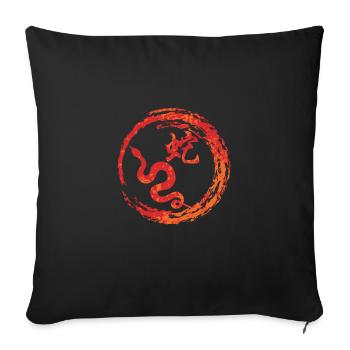 Serpent du zodiaque chinois - Housse de coussin décorative 45 x 45 cm - noir - Devant