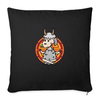 Goat chinese zodiac (earth branch) - Sofa pillowcase 17,3'' x 17,3'' (45 x 45 cm) - black - Front