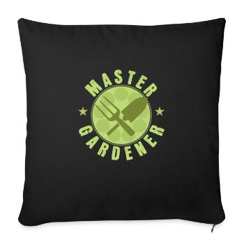 Gardening "Master Gardener" - Sofa pillowcase 17,3'' x 17,3'' (45 x 45 cm) - black - Front