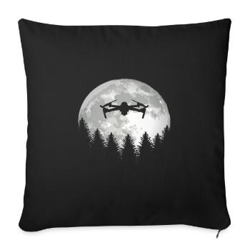 Drone Quadcopter Pilot Shirt pour les pilotes de drone - Housse de coussin décorative 45 x 45 cm - noir - Devant