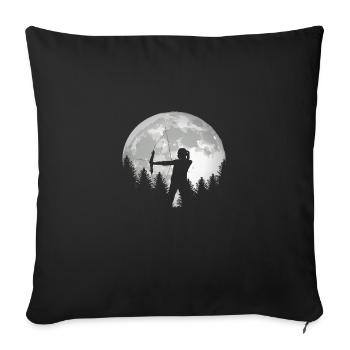Chemise femme tir à l'arc pour archer - Housse de coussin décorative 45 x 45 cm - noir - Devant