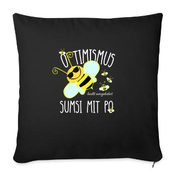 Optimismus Sumsi mit Po Imker Bienen Hummel Honig - Sofakissenbezug 45 x 45 cm - Schwarz - Vorne