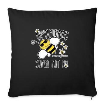 Optimismus Sumsi mit Po Imker Bienen Hummel Honig - Sofakissenbezug 45 x 45 cm - Schwarz - Vorne