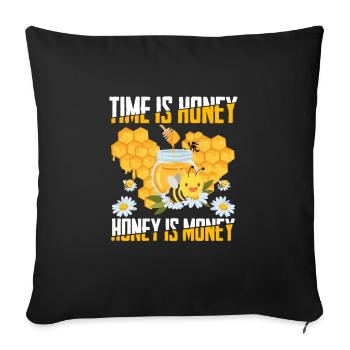 Apiculteur miel Renard Abeilles Cadeau - Housse de coussin décorative 45 x 45 cm - noir - Devant