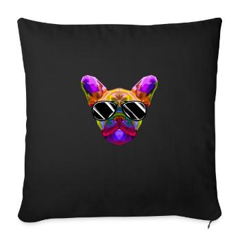 Cadeaux Frenchie Bulldog - Housse de coussin décorative 45 x 45 cm - noir - Devant
