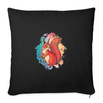 squirrel - Sofa pillowcase 17,3'' x 17,3'' (45 x 45 cm) - black - Front