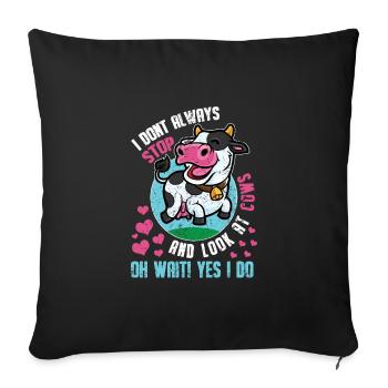 Cow Cow Cows Farm Dairy farmer Farmer Farmer - Sofa pillowcase 17,3'' x 17,3'' (45 x 45 cm) - black - Front