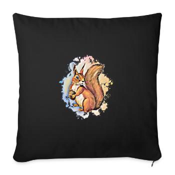 squirrel - Sofa pillowcase 17,3'' x 17,3'' (45 x 45 cm) - black - Front