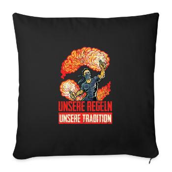 Feuerwerk ist kein Verbrechen Pyro Ultras - Sofakissenbezug 45 x 45 cm - Schwarz - Vorne