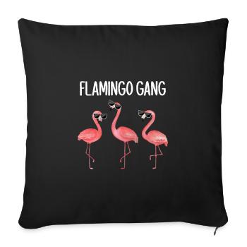 Funny flamingos flamingo saying - Sofa pillowcase 17,3'' x 17,3'' (45 x 45 cm) - black - Front