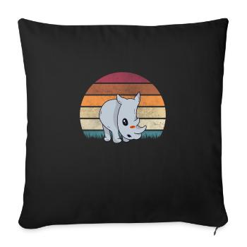 Sweet rhinoceros baby - Sofa pillowcase 17,3'' x 17,3'' (45 x 45 cm) - black - Front