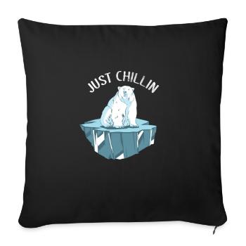 Chemise drôle ours polaire ours polaire - Housse de coussin décorative 45 x 45 cm - noir - Devant