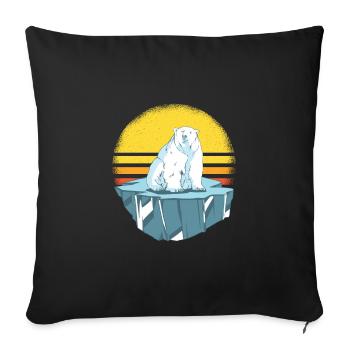 Ours polaire sur Idée cadeau ours polaire - Housse de coussin décorative 45 x 45 cm - noir - Devant