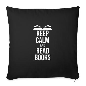 Bookworm Funny Nerd Geek Bookworm Library - Sofa pillowcase 17,3'' x 17,3'' (45 x 45 cm) - black - Front