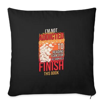 Bookworm Funny Nerd Geek Bookworm Library - Sofa pillowcase 17,3'' x 17,3'' (45 x 45 cm) - black - Front