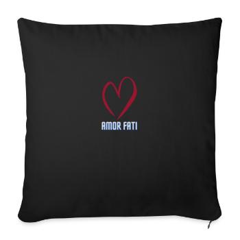 AMOR FATI Friedrich Nietzsche heart red saying idea - Sofa pillowcase 17,3'' x 17,3'' (45 x 45 cm) - black - Front